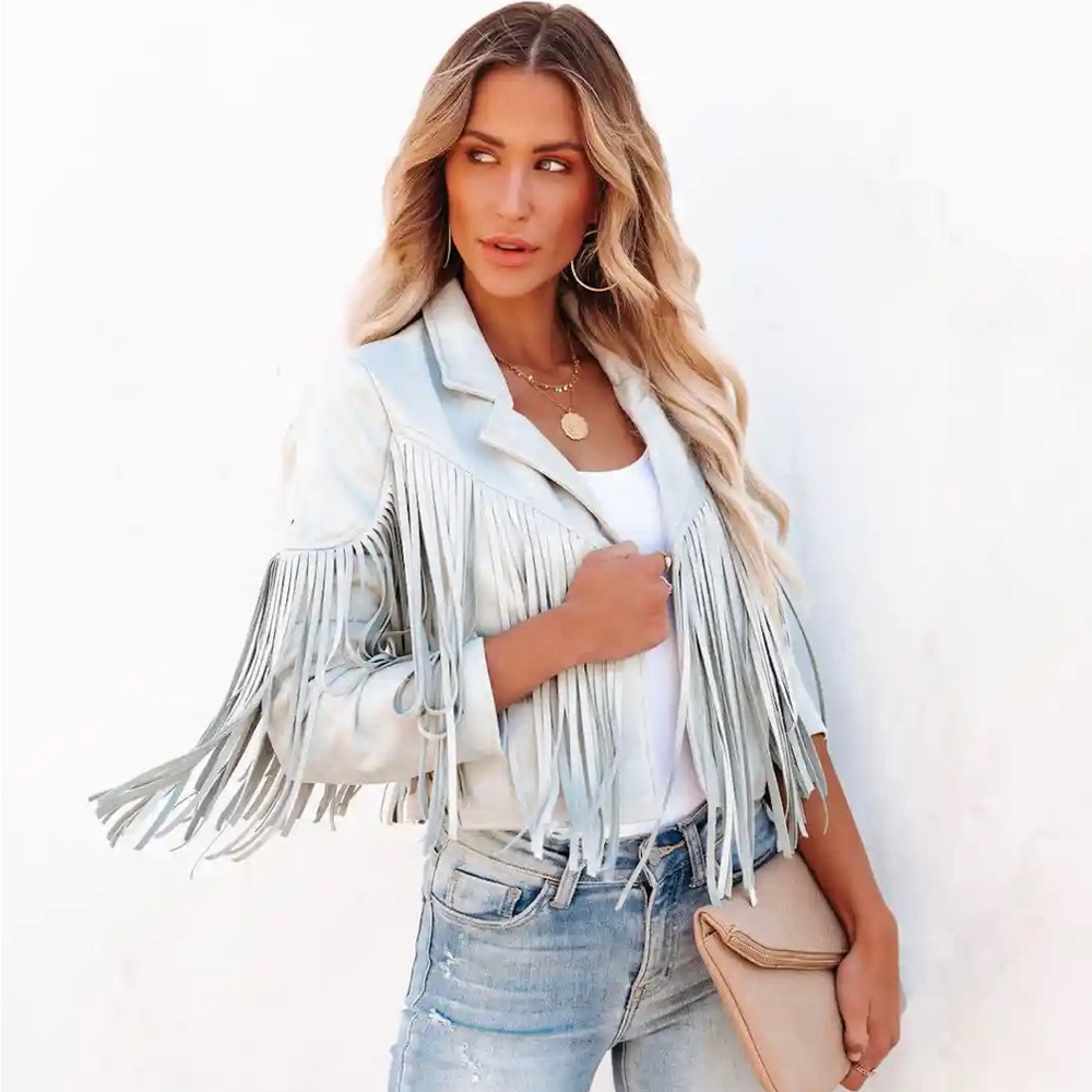 Suede fringe jacket